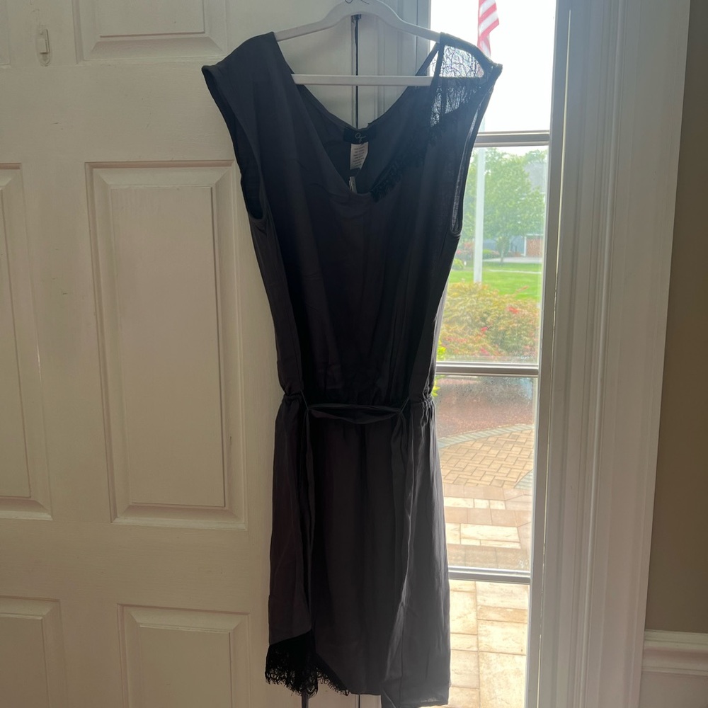 Aqua Asymmetrical Black Dress